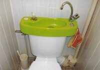 kit lave-mains adaptable sur WC existant, laqué vert - Monsieur G (25)